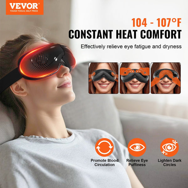 Electric Eye Massager With Heat & Remote Eye Care Device 5 Modes Bluetooth Music